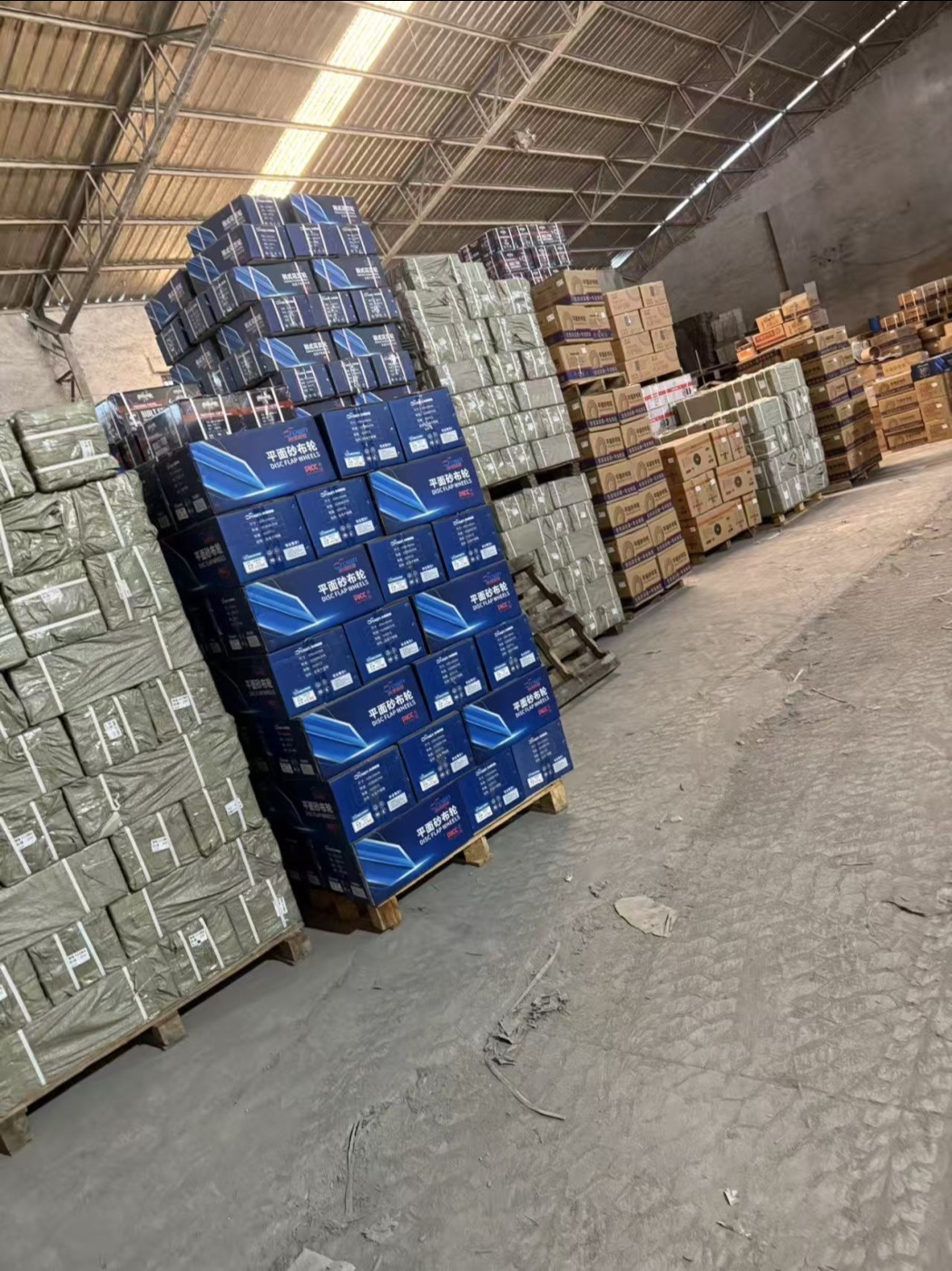 Packed WanHu products arranged on warehouse pallets