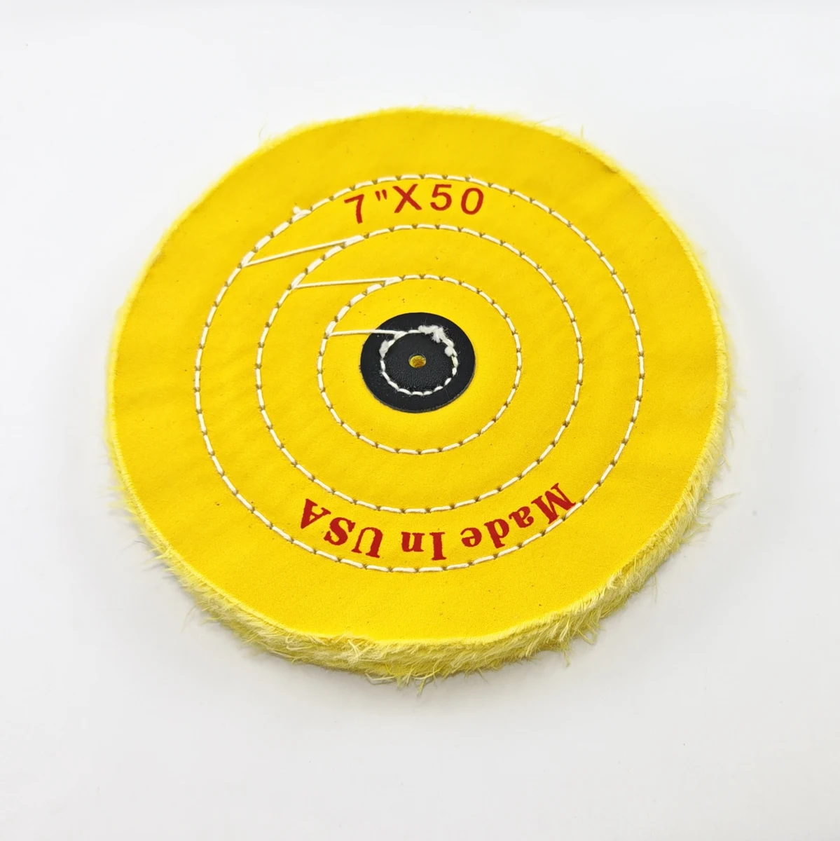 Yellow cloth buffing wheel