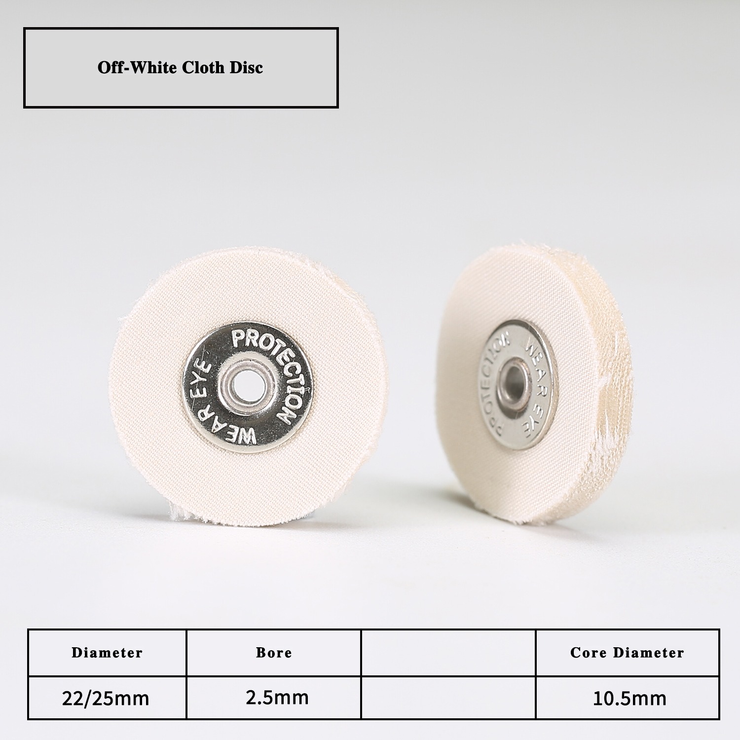 Off-White Cotton Cloth Ø22-25mm Disc Brush - Image 2
