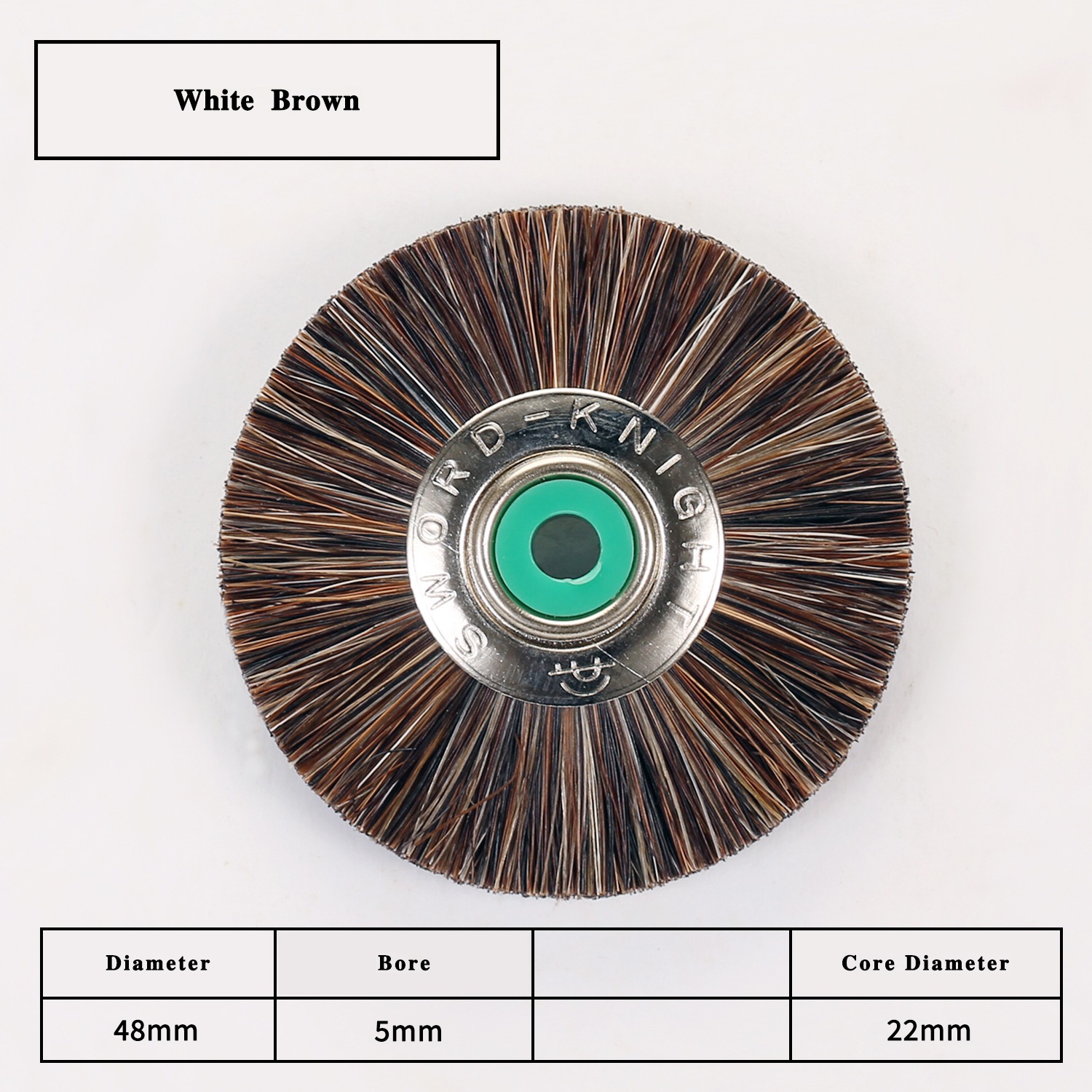 White-Brown Bristle Ø48mm Buffing Wheel - Image 2