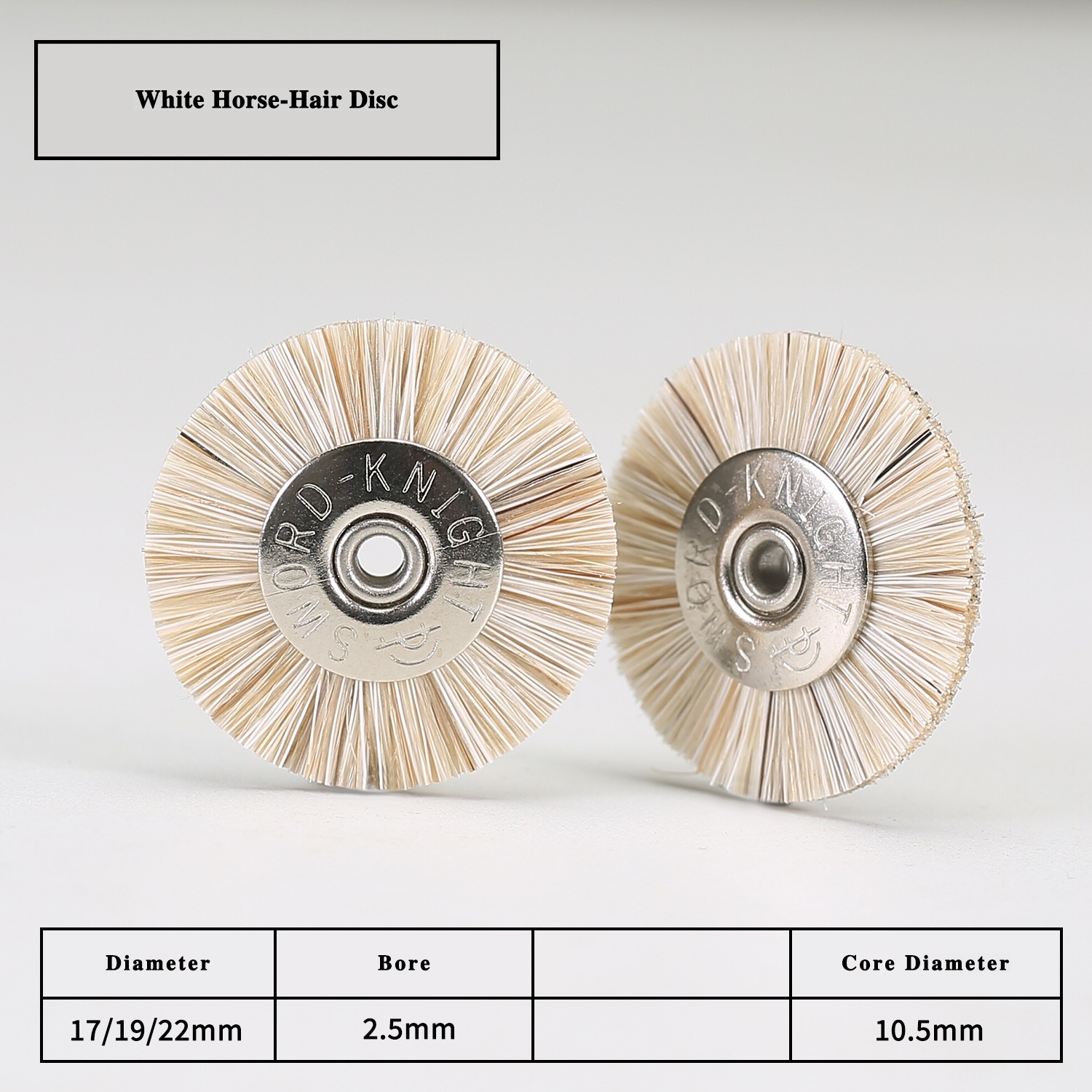 White Horse Hair Ø17-22mm Disc Brush - Image 2
