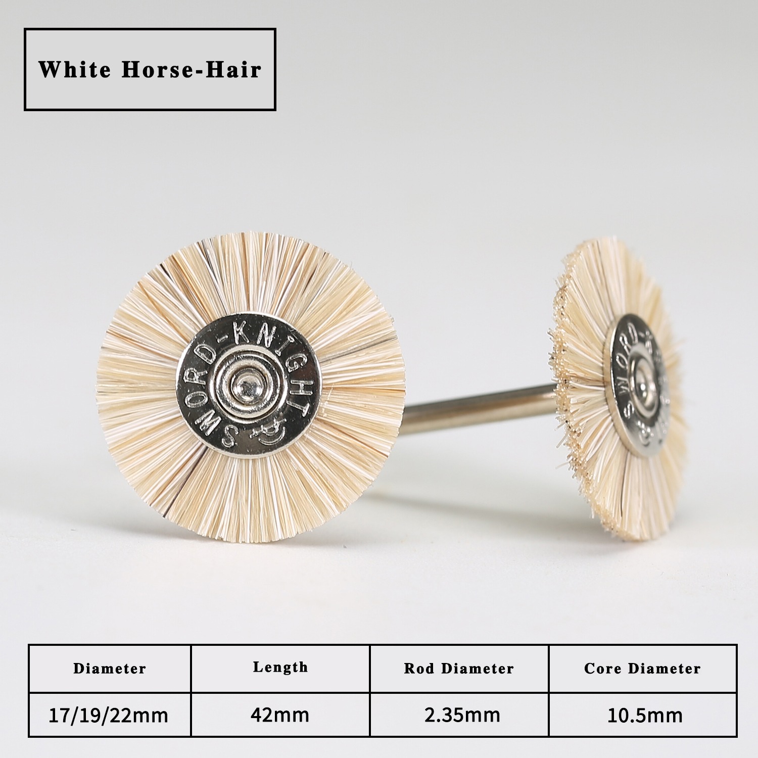 White Horse Hair Pen Brush Ø17-22mm × 42mm - Image 2