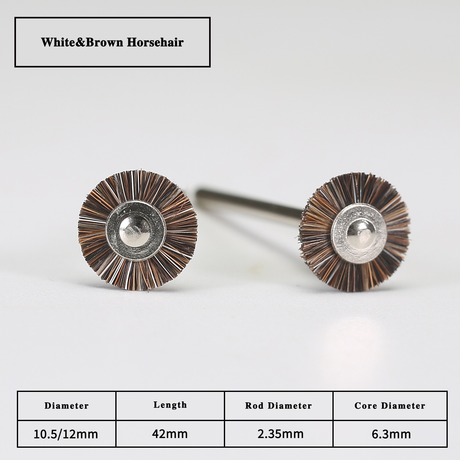 White & Brown Horse Hair Pen Brush Ø10.5-12mm × 42mm - Image 2