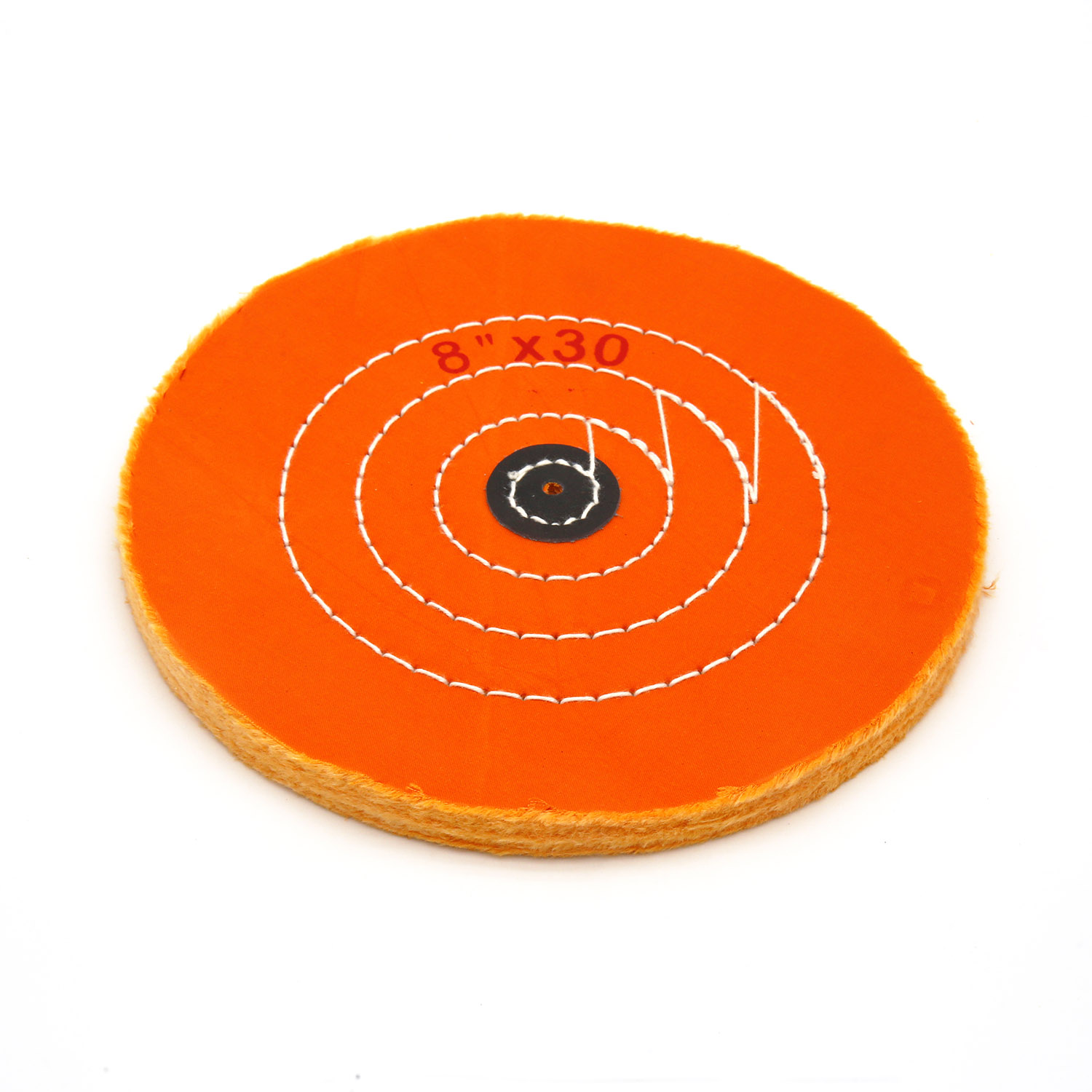 Orange Cotton Buffing Wheel 6"x25Ply Ø150mm×6mm with Black Fibre Centre