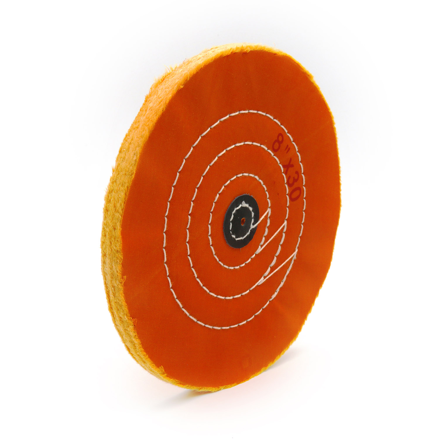 Orange Cotton Buffing Wheel 6"x25Ply Ø150mm×6mm with Black Fibre Centre