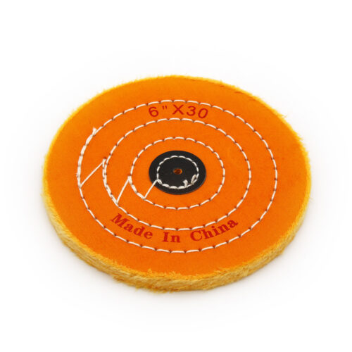 Orange Cotton Buffing Wheel 6x30Ply Ø150mm×7mm with Black Fibre Centre