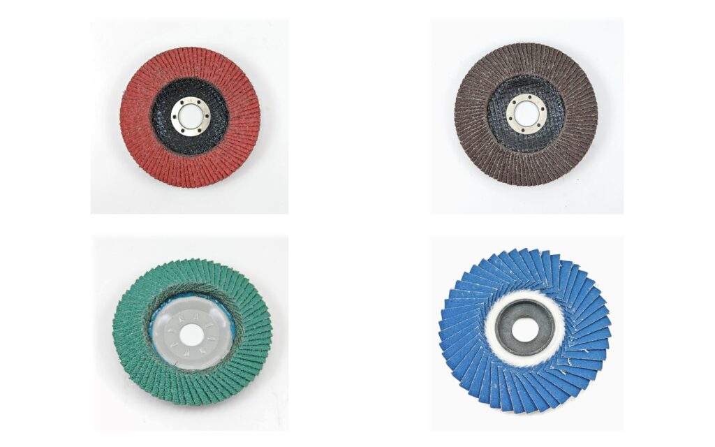 Abrasive flap discs and a radial flap wheel for grinding and surface preparation