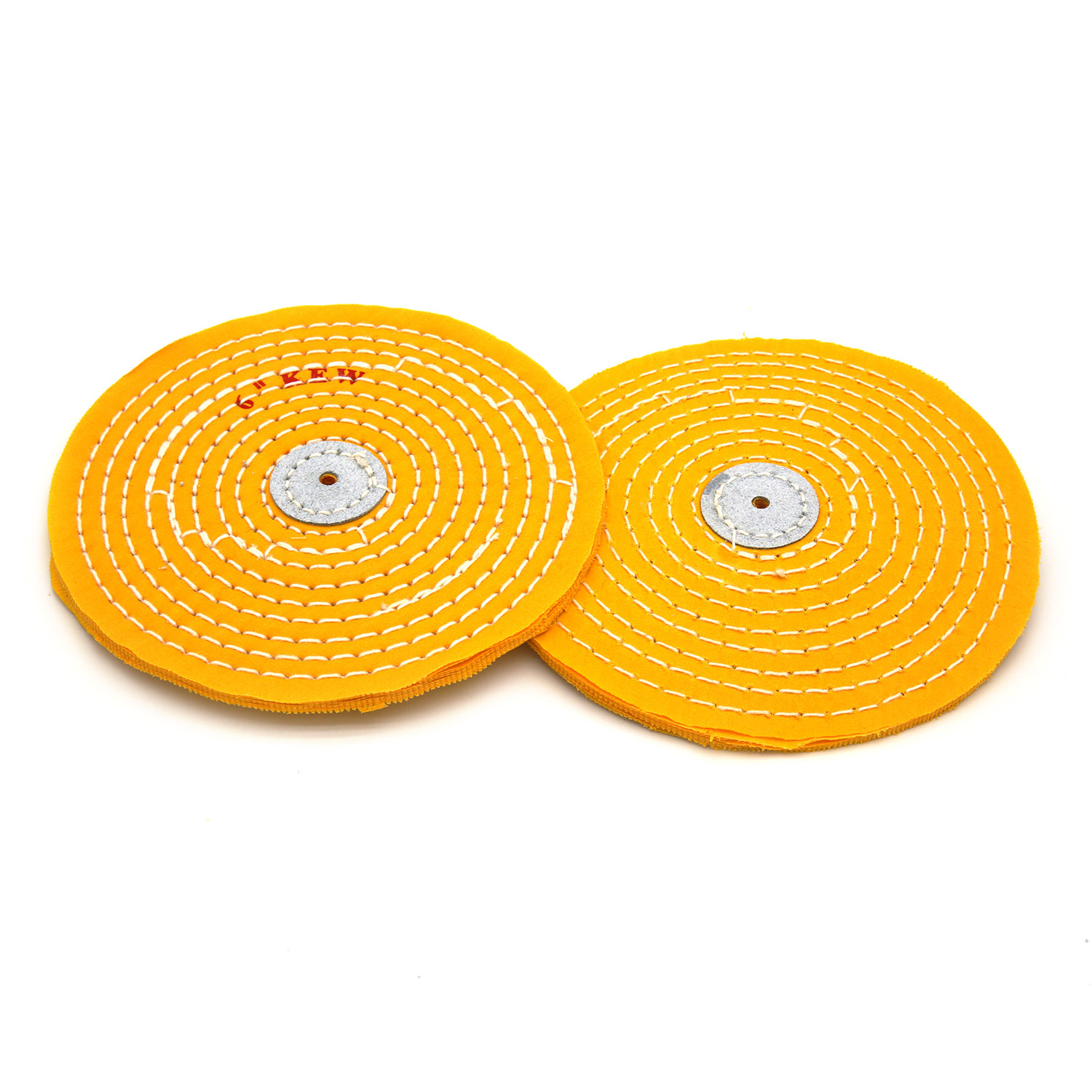 Yellow Cotton Buffing Wheel 6"x50Ply Ø150mm×12mm Spiral-Sewn